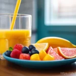 운동 전후 영양 섭취 전략 - **Prompt 1: Pre-workout Fuel.** Focus on a person preparing for exercise, consuming healthy, energy-...