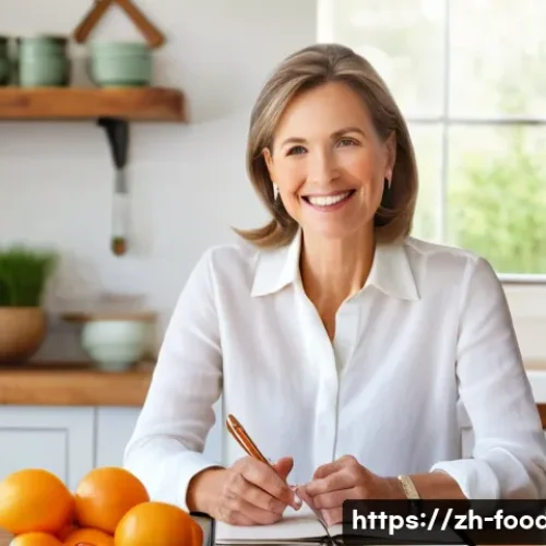 갱년기 영양 관리 - **Prompt:** A serene and elegant woman in her late 40s to early 50s, with a warm, gentle smile, sitt...